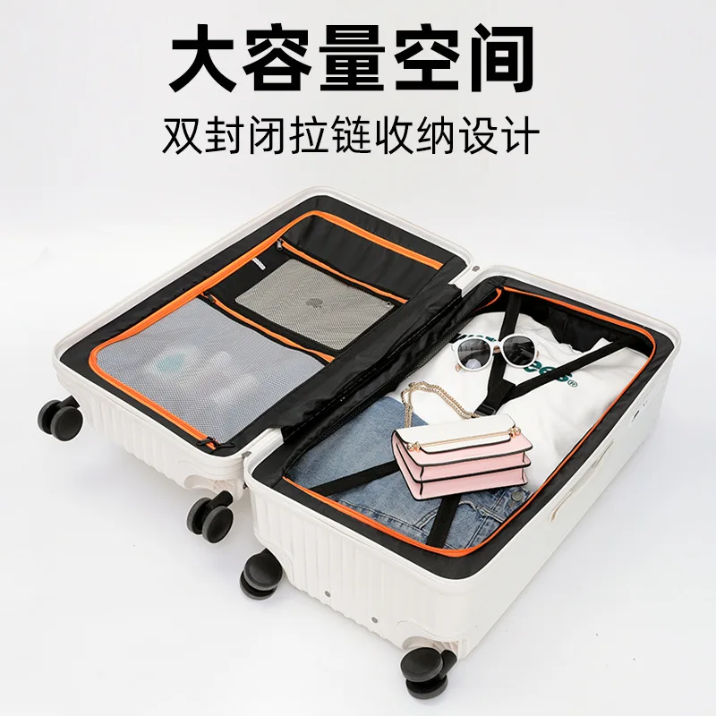 (23) 24-inch shatterproof large-capacity suitcase for women, 30-inch travel case, 26-password suitcase, leather case