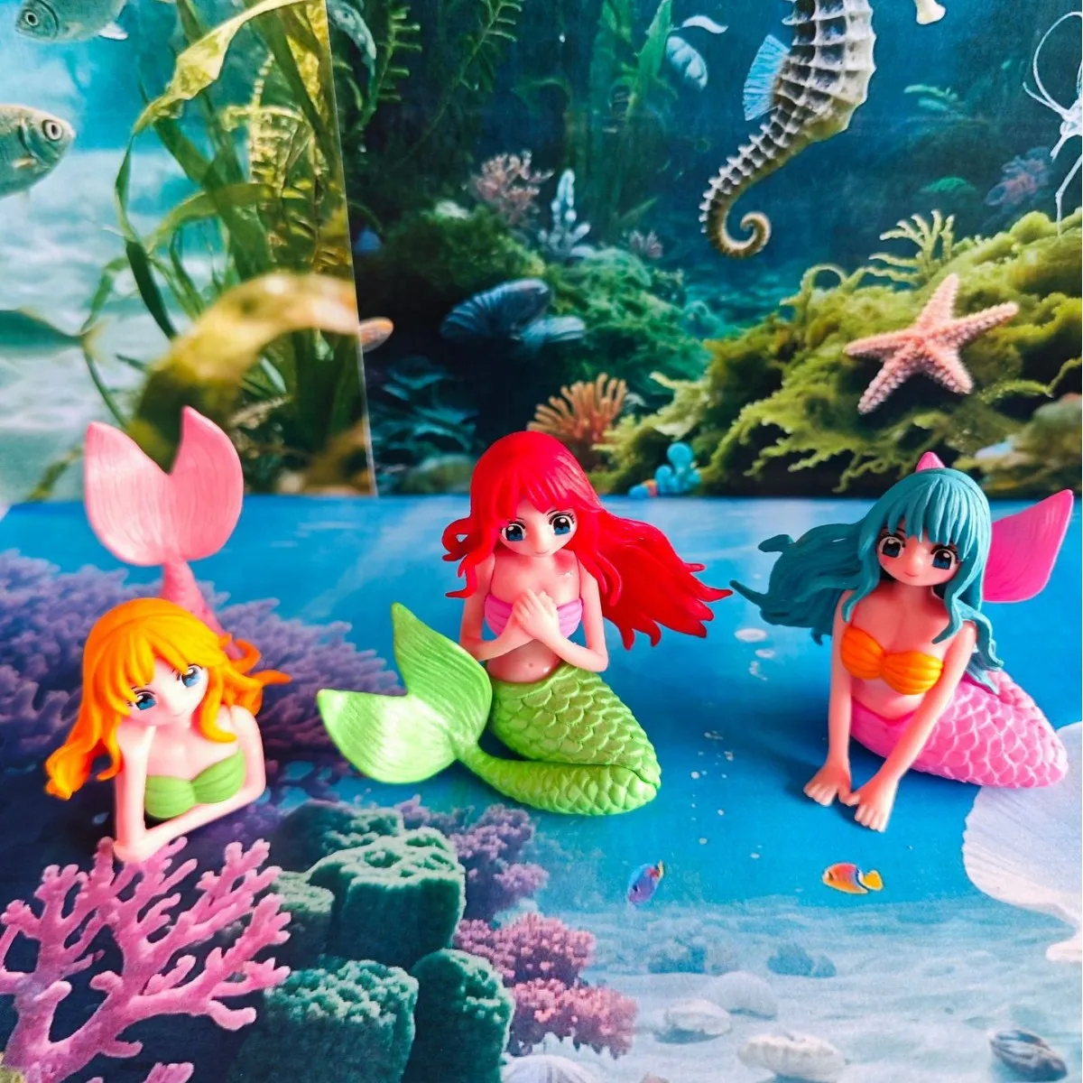 New Cute Mermaid Micro Landscape Fish Tank Aquarium Ornaments Miniature Figurine DIY PVC Doll Decoration Desk Craft Accessories