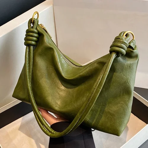 Nuevo bolso de mujer a la moda, textura de cuero suave de alta gama, bolso de un solo hombro, bolso cruzado para mujer, hombro ancho geométrico