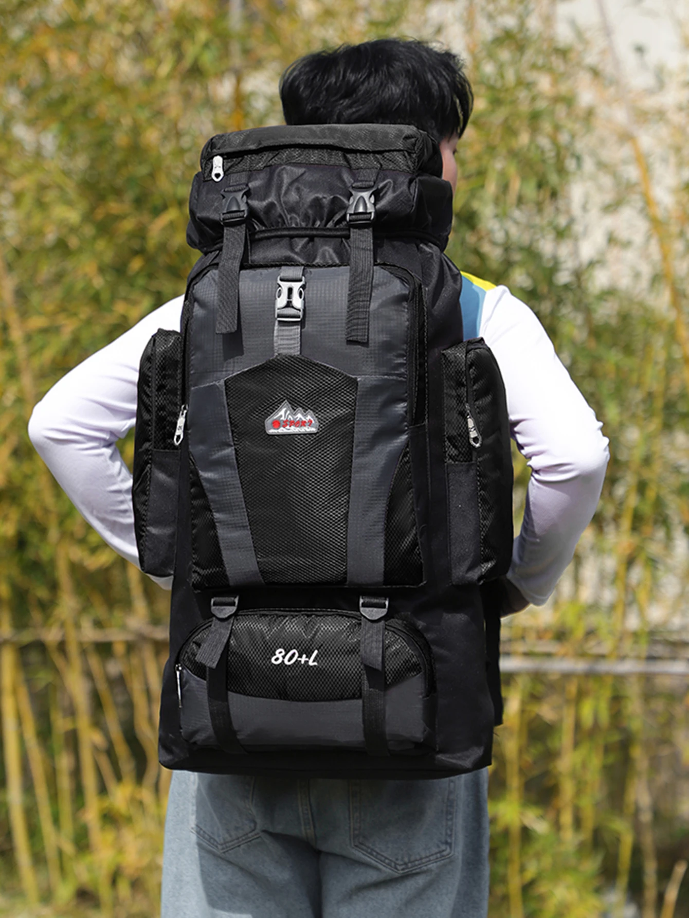 

Черный водонепроницаемый многофункциональный легкий рюкзак большой вместимости, школьный рюкзак, городской рюкзак для ноутбука