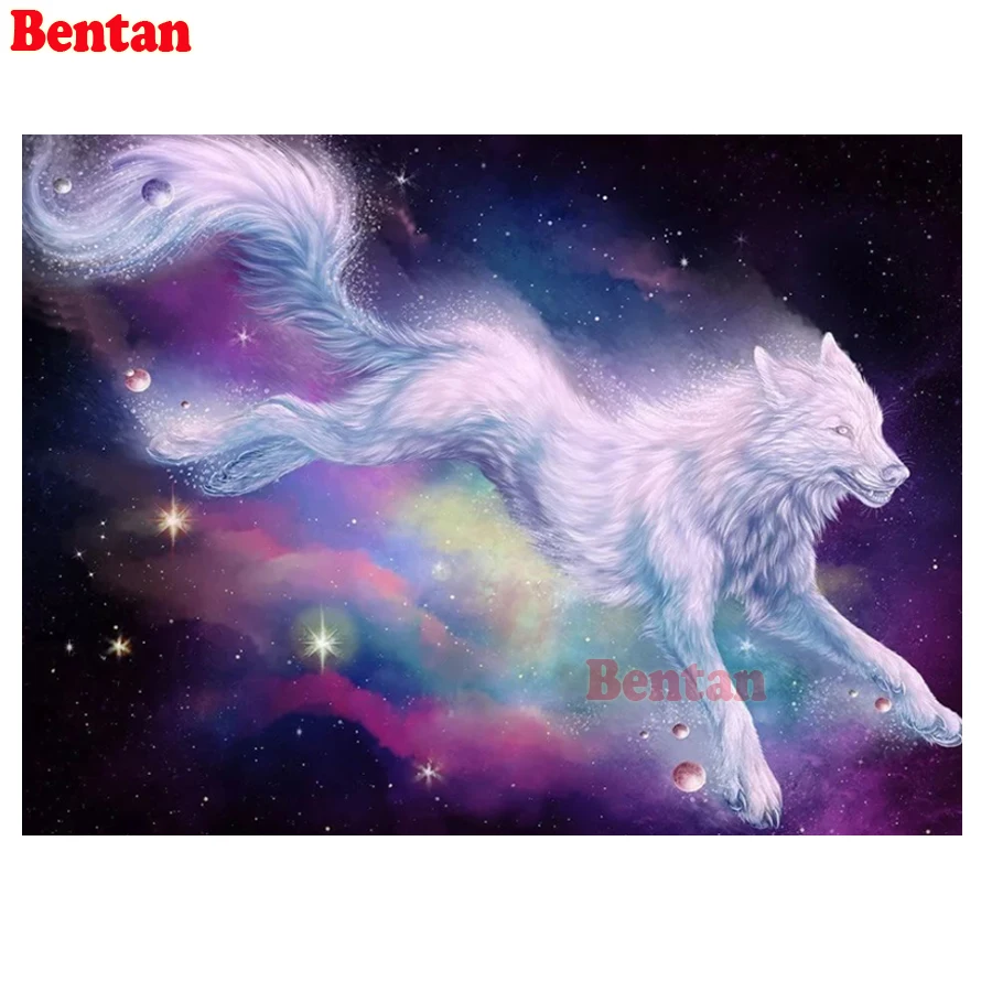 Diy 5d Fantasy Animal Wolf Diamond Painting Embroidery Cross Stitch Full Square Mosai Kit Wall Art Decor Rhinestones Gift