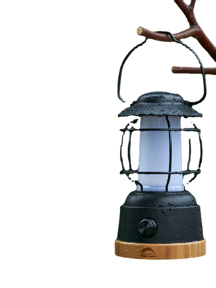 Outdoor Camping Lantern Camping Site Atmosphere Retro Lighting Charging Ultra-Long Life Battery