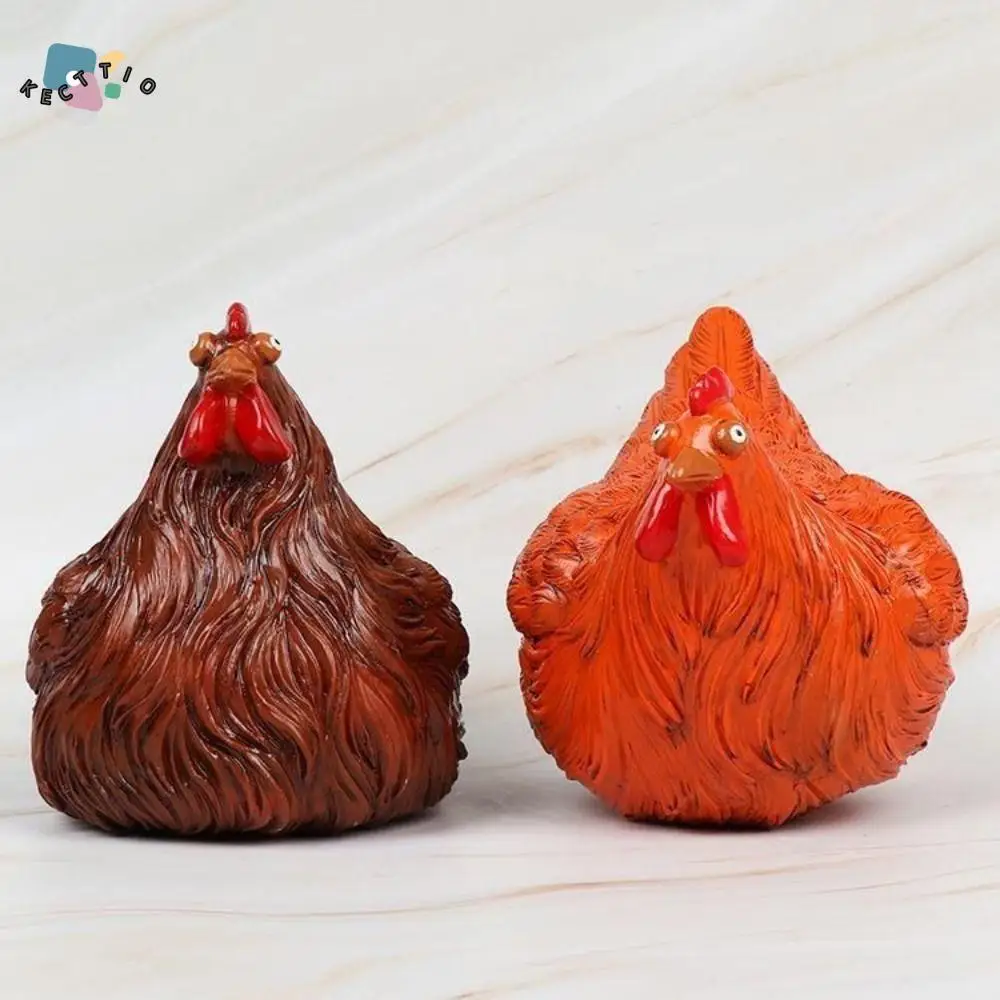 

Funny Handicraft Hen Figurine Cartoon Unique Chicken Sculpture Resin Art Garden Statue Yard