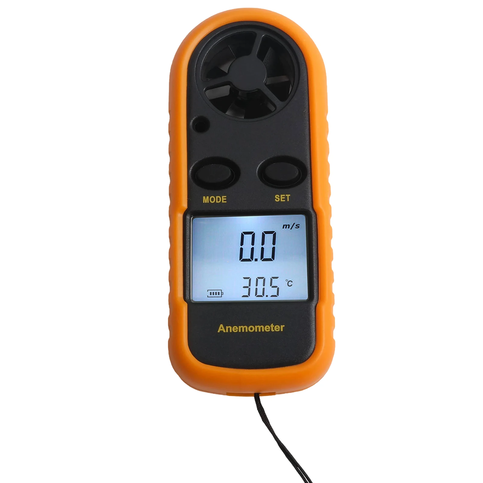 0 - 30m s Temperature Gauge Digital Thermometer For Outdoor Use Outdoor Wind Tester Data Hold Function High-Precision Sensor