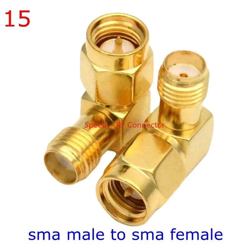 2 teile/los sma zu sma männlich weiblich gerade Stecker 90 Grad rechtwinkliges T-Stück Typ 3way Splitter rpsma zu RP-SMA männlichen Adapter rf