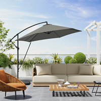 WOLTU Tilting Parasol Crank Garden Umbrella Waterproof UV Protection Beach Umbrella with Case for Balcony Patio Garden Outdoor