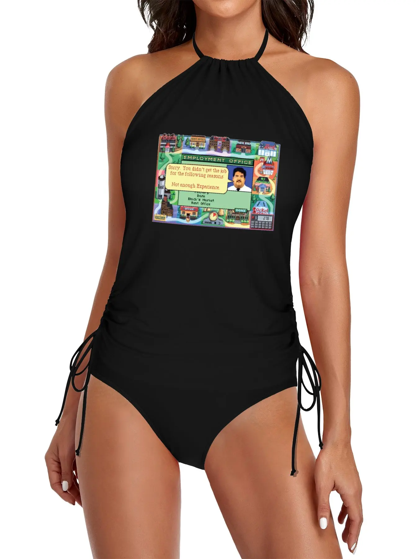 

Jones In The Fast Lane - 90s PC game Split Swimsuit Set full women swimsuit beach outfits woman bikini woman