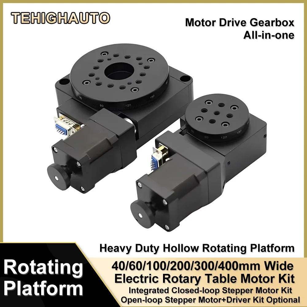 360 Degree High Precision Motorized Rotation Stage 40/60/100/200/300/400mm Wide Electric Rotation Platform for Microscope System