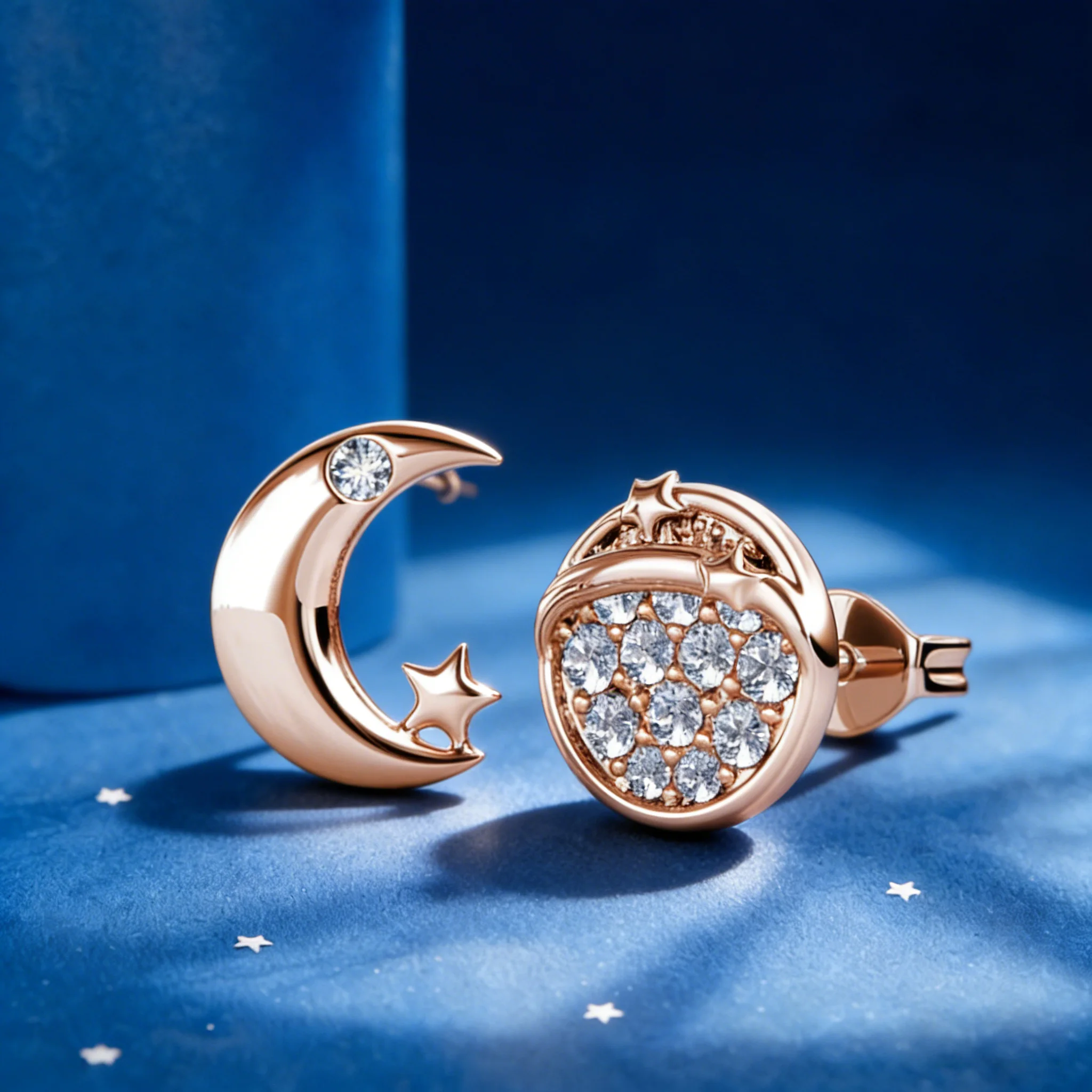 

Daisini Earth Moon Unique Design Cute Earrings with Swarovski Crystal Exquisite Craftsmanship Fashion Jewelry Copper Material