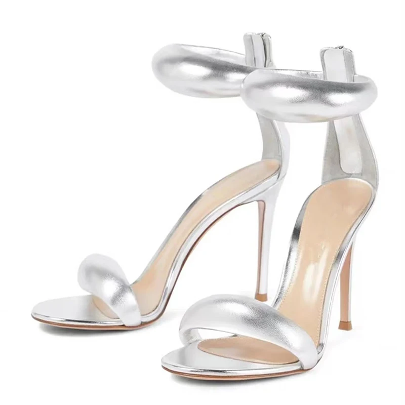 Liyke High Quality Soft Cozy Leather Ankle Wrap Zip Sandal Women Summer Fashion Open Toe Gladiator Heels Wedding Banquet Shoes image 3