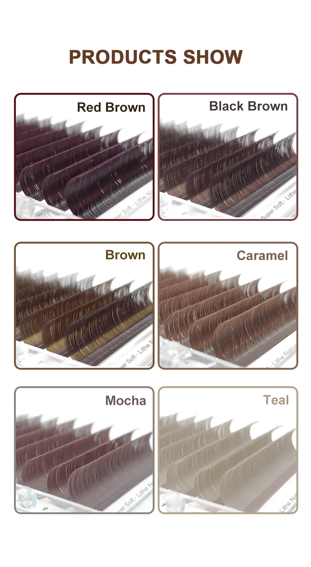 NATUHANA Karamellfarbene Wimpernverlängerung, individuelle künstliche Nerzfarbe, falsche Wimpern, braun, blaugrün, Mokka-Wimpern für Make-up-Tools – Detail 12