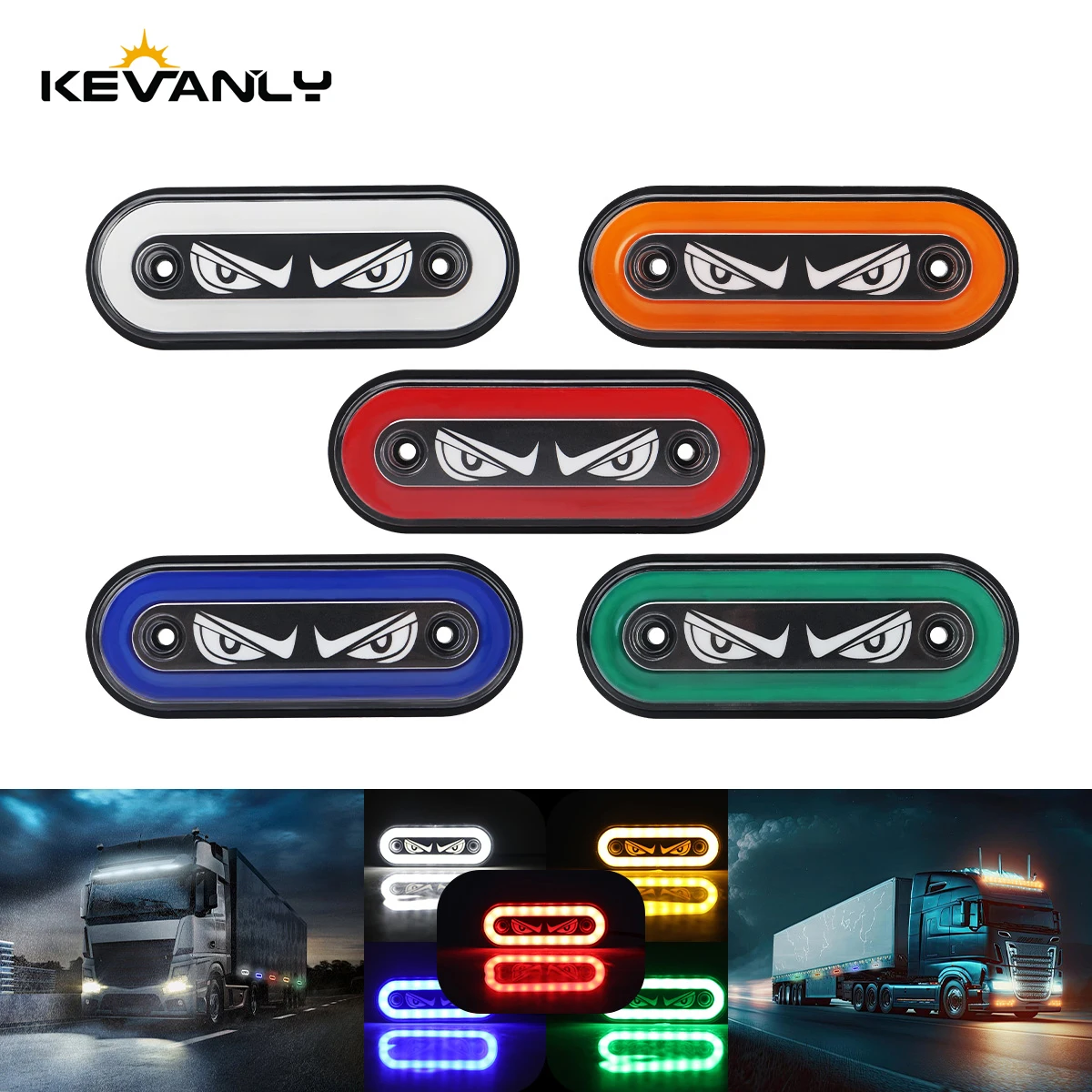 

1Pcs/2Pcs Demon Eye 12-24V Truck Side Light Super Bright Signal Light LED Side Marker Lights For Trailers Construction Vehicle