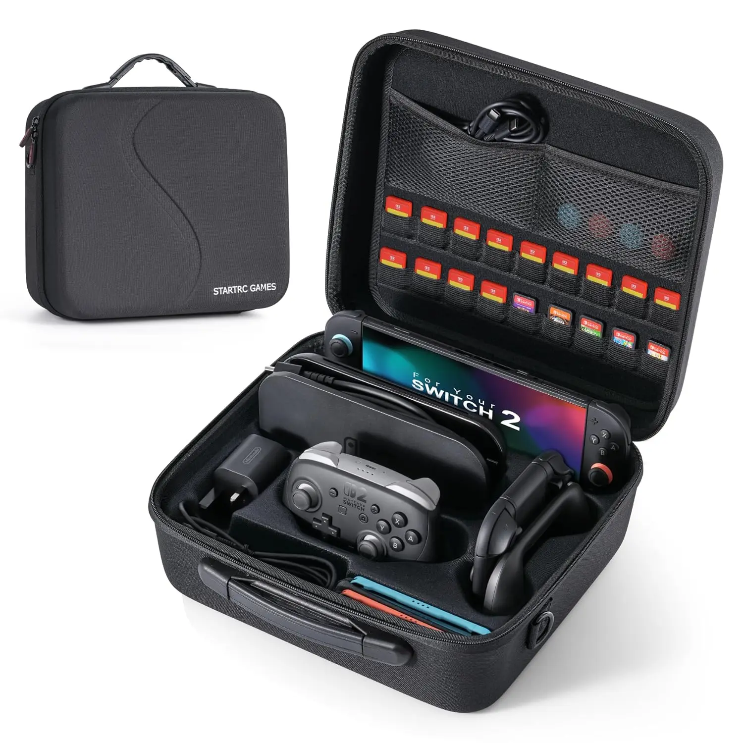 

Switch2 Carrying Case for Nintendo Switch 2,Large All-in-One Hard Travel Case with Game Card Slots,Portable Protective Carry Bag