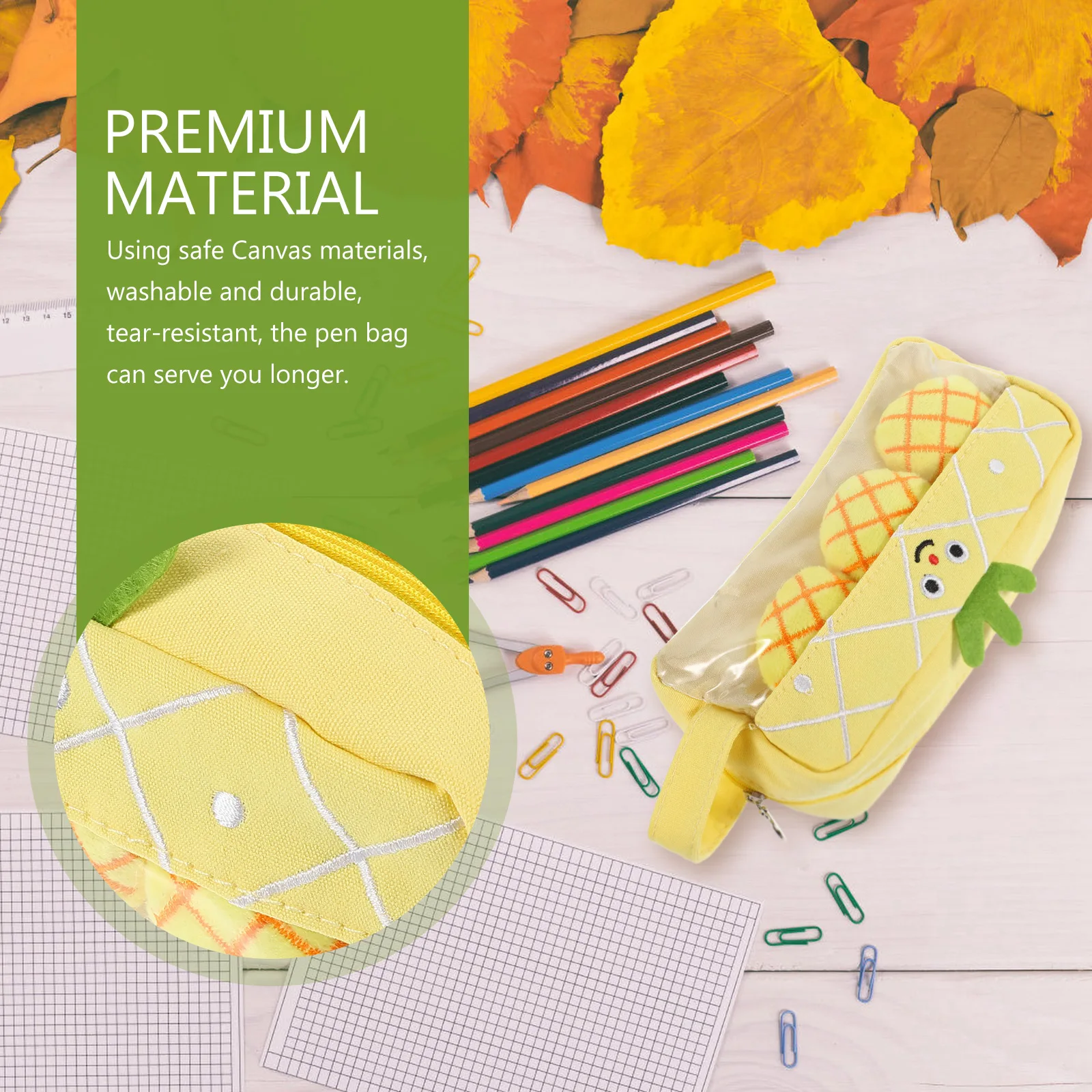 

Fruit Pencil Bag Stationery Box Pouch for Teens Zipper Case Holder Cute School Canvas Cases Girls Small Student Use