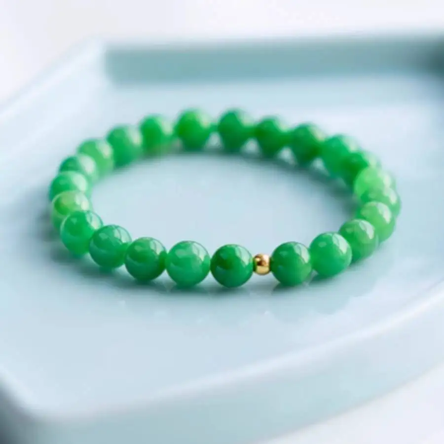 

Handmade Green jade beads bracelet, men's cuff button bracelet, Ramadan prayer bead bracelet, holiday gift, daily wear