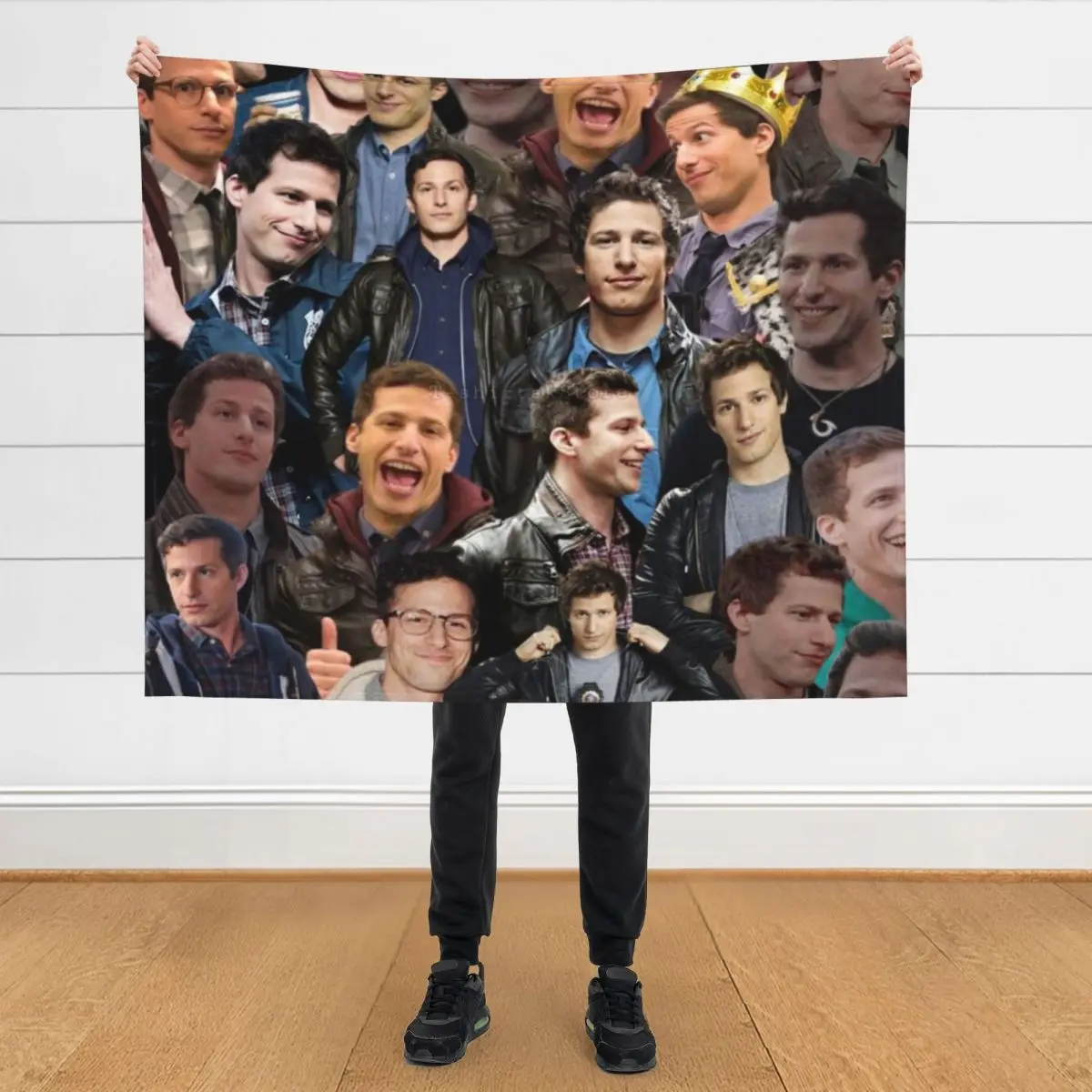 

jake peralta photo collage Throw Blanket Hairys Flannel Fabric Sofa Quilt Thin Blankets
