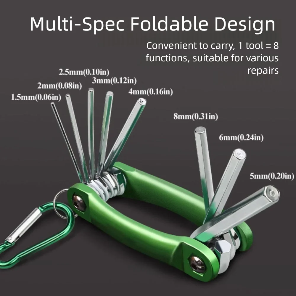 

Metric Allen Key Hexagonal Wrench Set Metal Handle Collapsible Design Multifunctional Tool 6 Angle Folding Tool Auto Repair