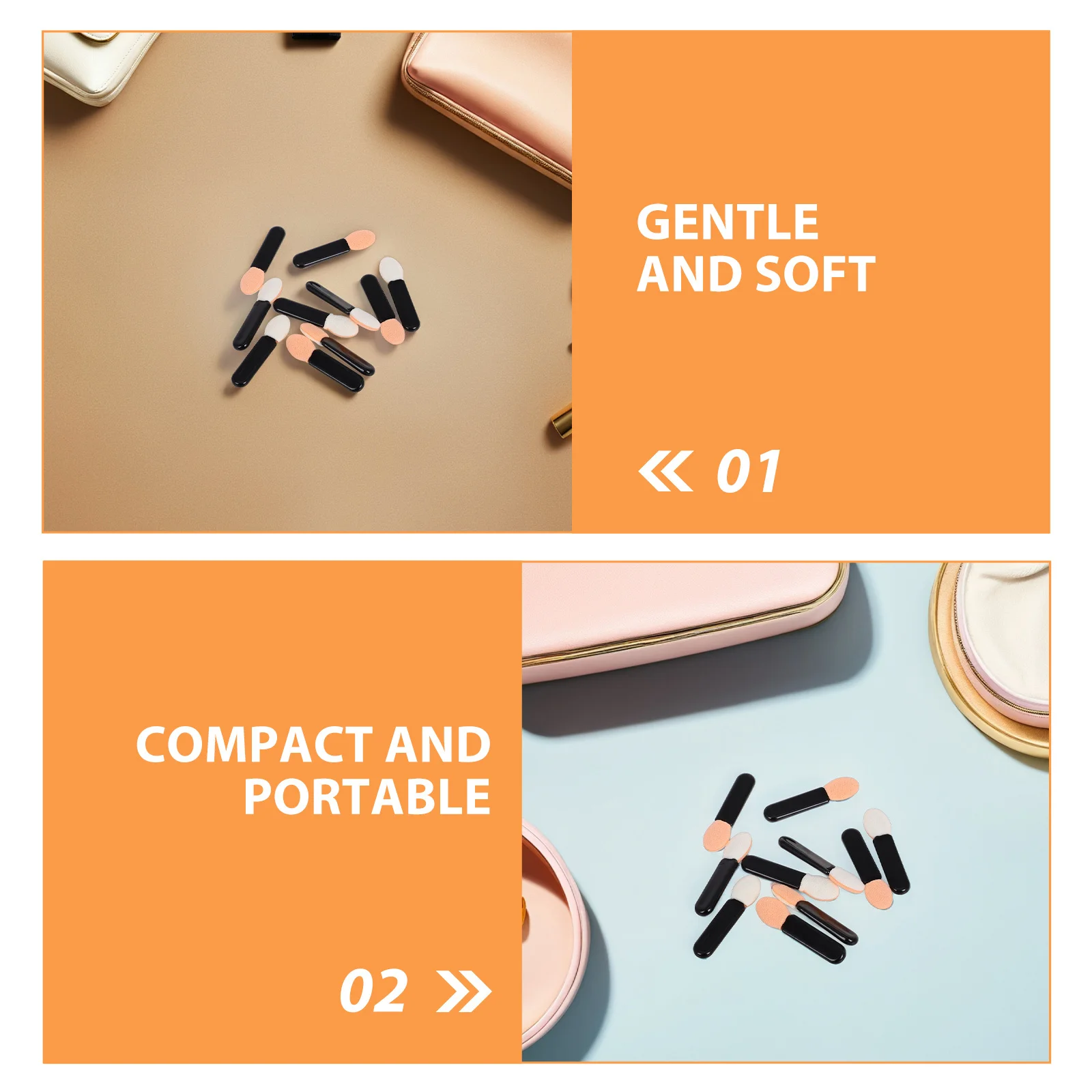 100Pcs Mini Brush Applicators Multi-Purpose Makeup Brushes 1.5 Inch Single Sided for Eye Shadow Lip Liner Even Finish Portable