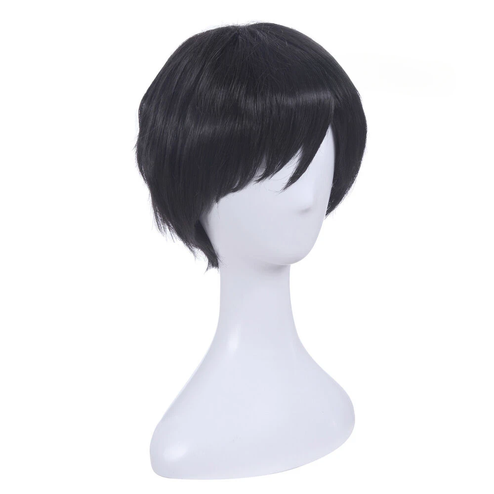 Anime YURI on ICE Katsuki Yuri Short Straight Black Cosplay Wig Party Wigs