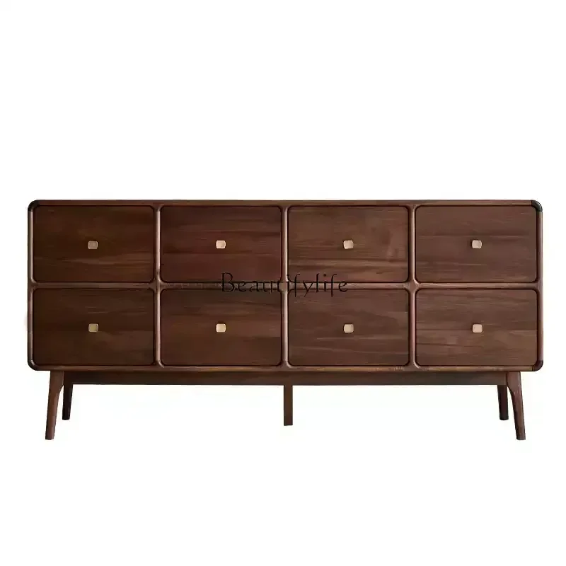 

LSolid wood chest, North American black walnut, Nordic modern living room side cabinet