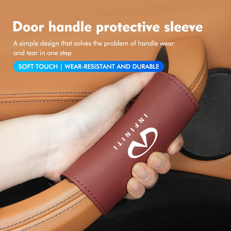 Car Door Inner Handle Sleeve Anti-Wear Leather Protective Case For Infiniti FX35 Q30 G37 QX70 G35 QX50 QX60 QX80 QX30 JX35 G25