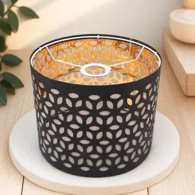 Premium Fabric Hollow-Out Lamp Shade Cloth Lampshade for Bedroom Living Room Floor Table Lamp Decorative Light Cover
