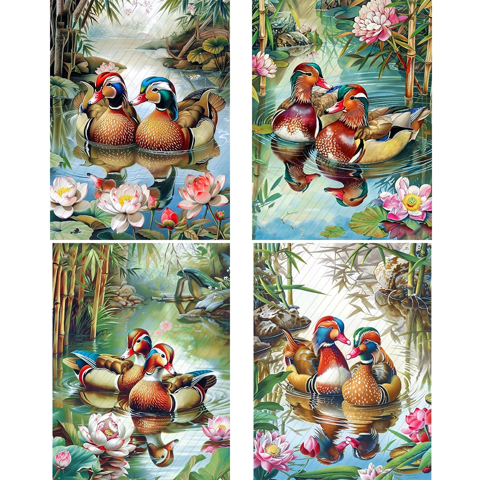 

5dDIY Diamond Painting Mandarin Duck Jewelry CrossStitch Embroidery Complete Set of Animal Diamond Mosaic Home Decoration Items