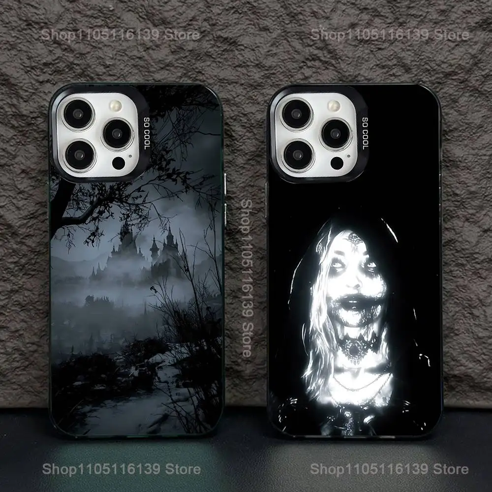 

R-Resident E-Evil Village Phone Case For iPhone 16,15,14,13,12,11,Pro,XS,Max,Plus,Mini,SE Black Candy Matte Shockproof Cover