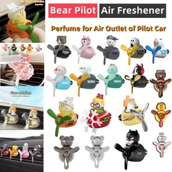 Cool Bear Car Air Freshener Teddy Bear Pilot Auto Interior Accessory Air Outlet Propeller Bulldog Perfume Diffuser Fragrance