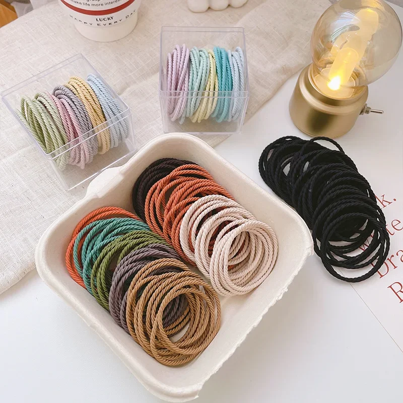 New Rubber Band High Elasticity Hair Rope Hair Accessory Seamless Threaded Hair Ring