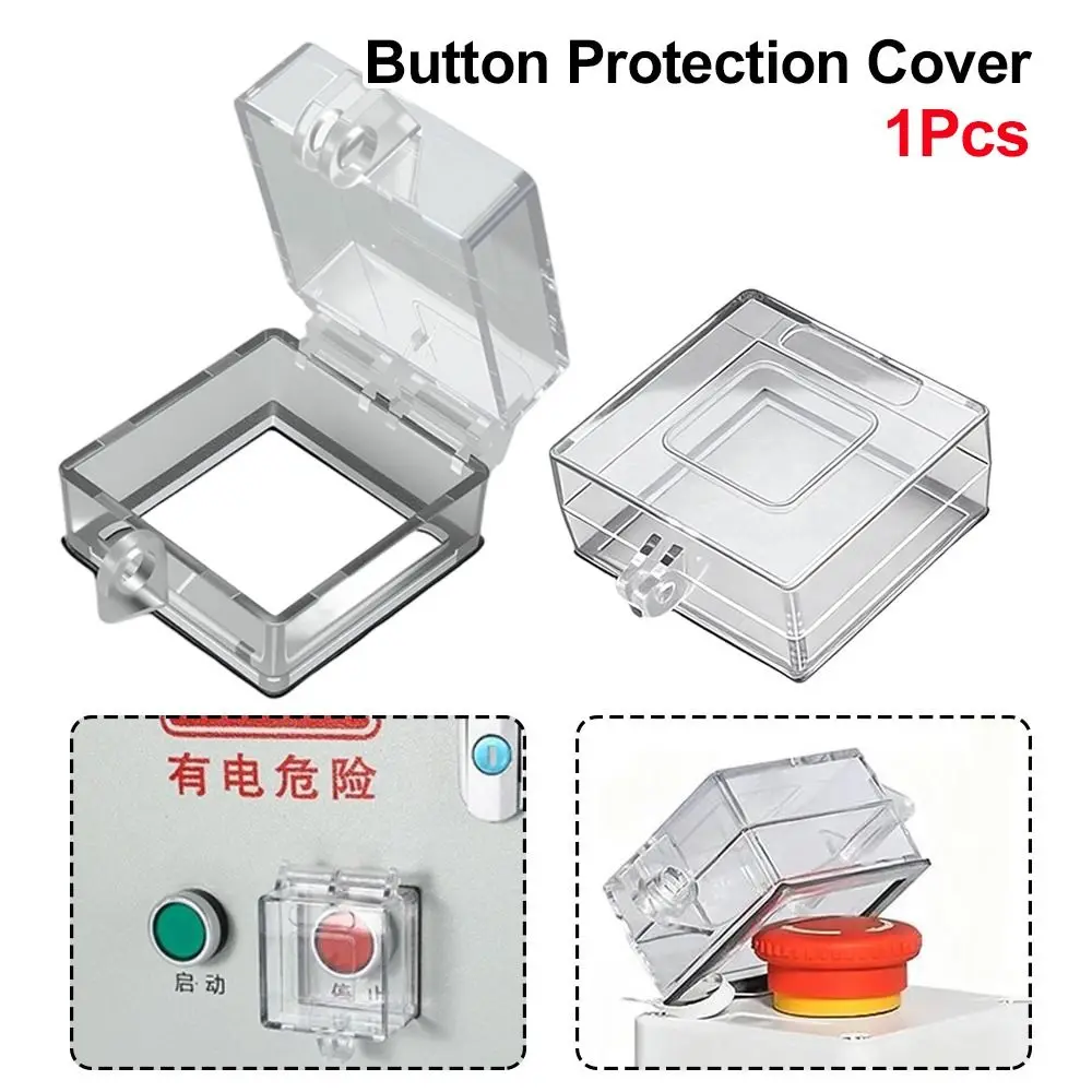 1Pcs 40/50/60mm Button Protection Cover Transparent PC Anti Misoperation Cover Flip Design Square Hole Changeover Switch Cover