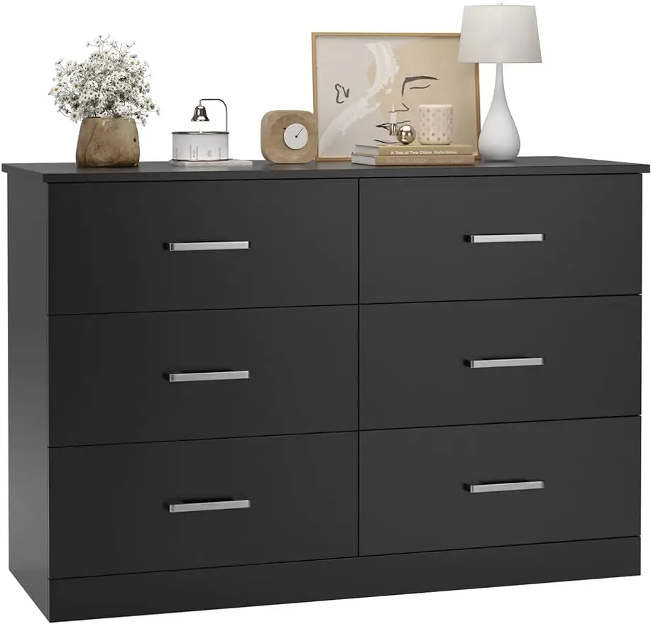 

6 Drawer Dresser Wood Dresser for Storage and Organization, Chest of Drawers for Home, Living Room, Hallway