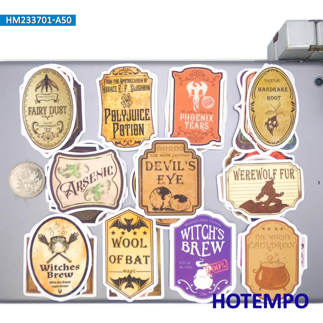 20/30/50Pieces Retro Alchemy Witch Brew Magic Potion Label Stickers for Bottle Scrapbook Diary Luggage Phone Laptop Sticker Toys