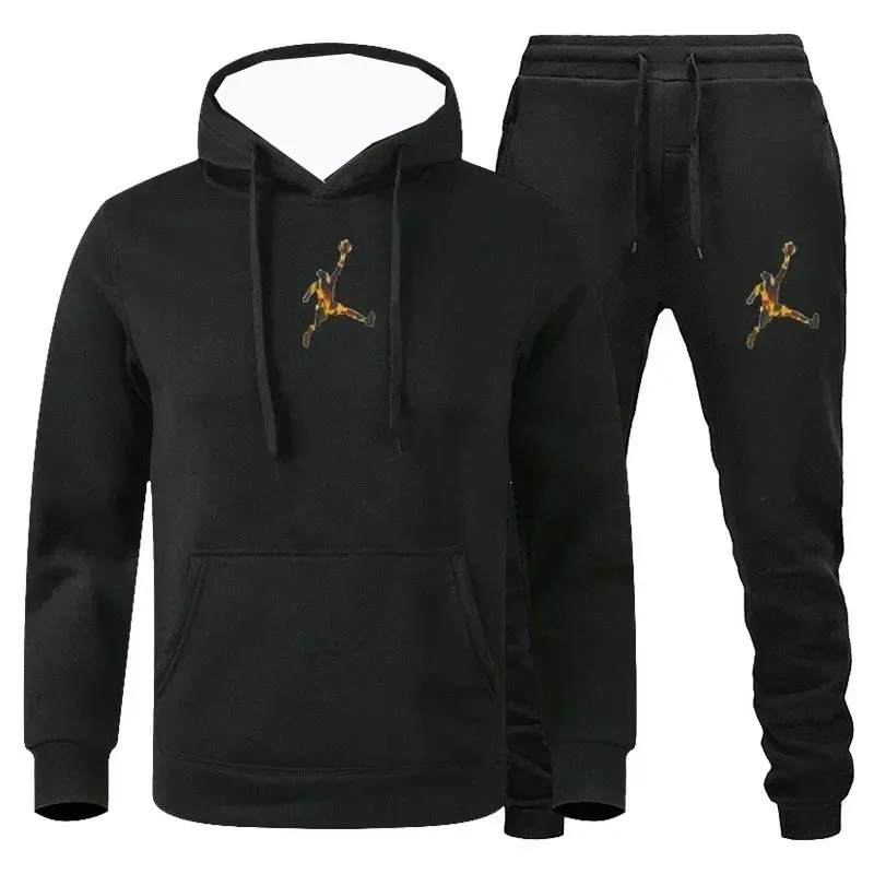 

2025 Autumn Winter Comfortable and hoodie Fashion Brand Men's Clothing Tracksuit two-piece Set Sweatshirt+Trousers Sportswear