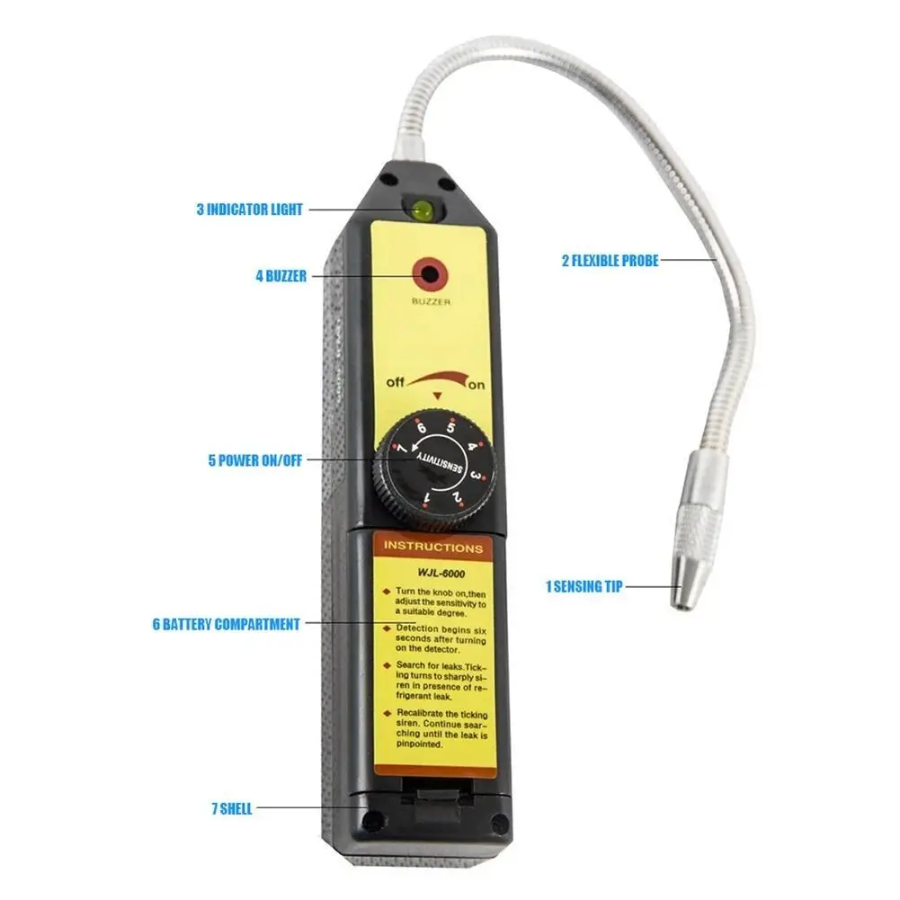 Gas Detector Gas Leak Detector Freon Gas Analyzer Hvac Halogen Leak Detector Strip R134a HFC Detector Air Refrigeracion