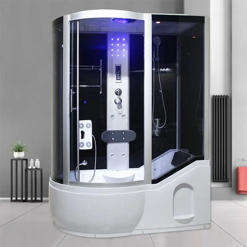 Integrated bathroom with surfing steam, sauna, bath with bathtub, tempered glass
