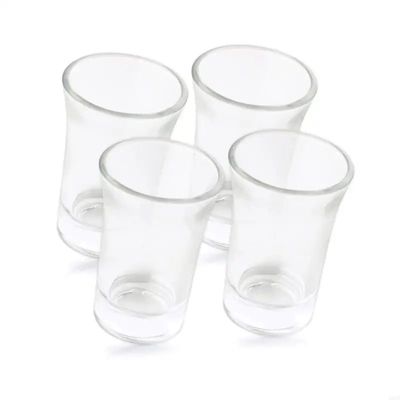 

400D 4pcs Shot Glasses Set with Heavy Base Clear Shot Cup Shatterproof Drinking Cups for Kitchen Bar Party Home