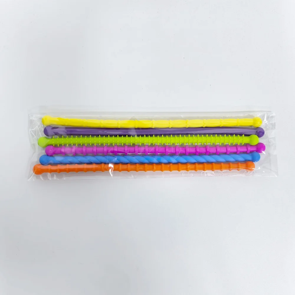 

Silicone Texture DIY Sensory Strip Toys Enhancing Attention Unique Silent Decompressors Rings Elastic Noodles Stretchable