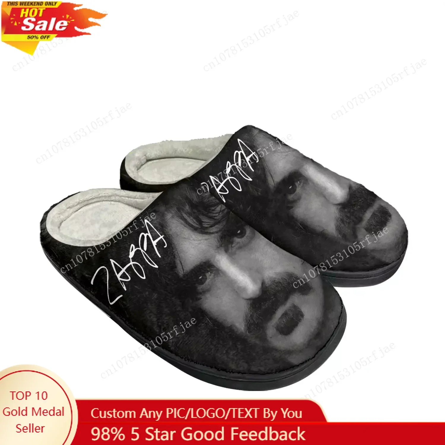 

Frank Zappa Rock Music Pop Home Cotton Custom Slippers Mens Womens Sandals Plush Bedroom Casual Keep Warm Shoes Thermal Slipper