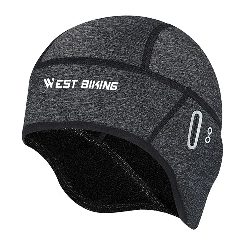 WEST RADFAHREN Winter Fleece Radfahren Kappe Winddicht Thermische Schädel Kappe Helm Liner Laufen Skifahren Motorrad Reiten Männer MTB Fahrrad Hut
