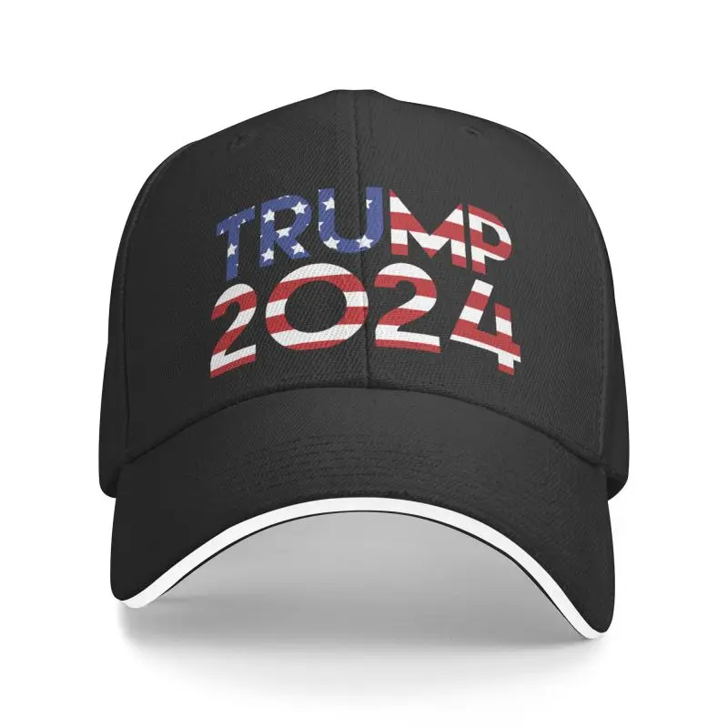 Fashion Trump 2024 MAGA Baseball Cap Women Men Adjustable USA Flag Dad Hat Sun Protection