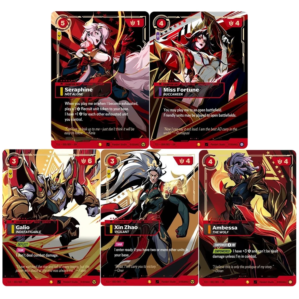Proxy Card T1 2025 Worlds Champion Edition Serie Set Seraphine Ambessa Galio Etc. Promo-Karten Hochwertige Sammelkarten