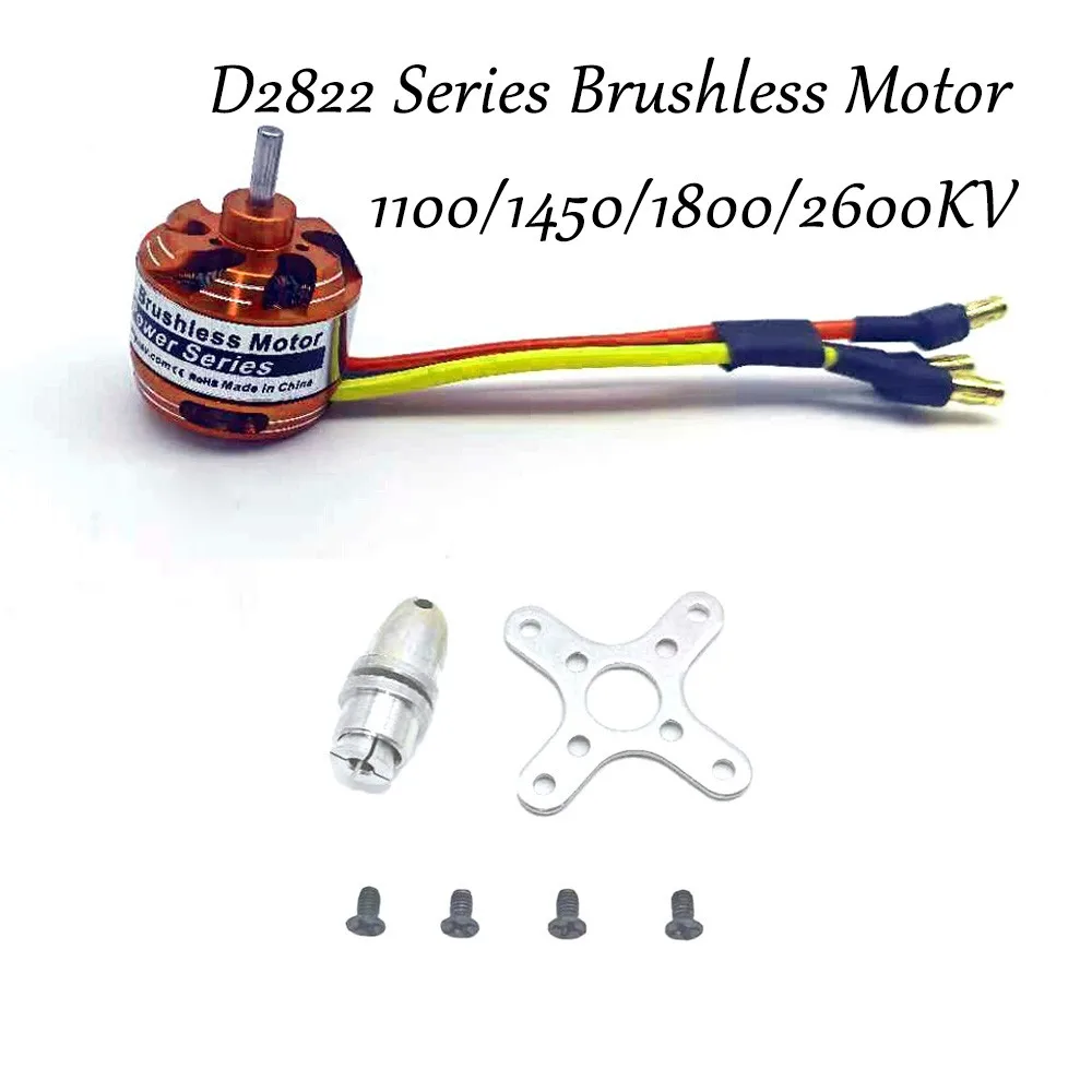 

1Pcs D2822 Brushless Outrunner Motor 1100KV/1450KV/1800KV/2600KV for Drone, RC Airplane, Quadcopter - 850g Max Thrust, 2-3S LiPo