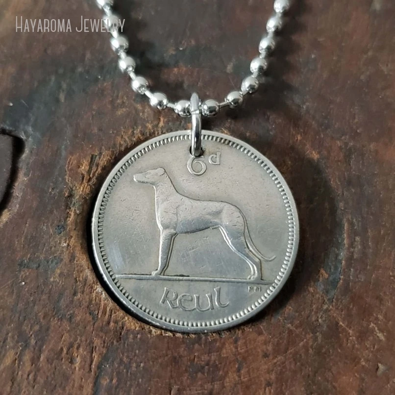 

10Pcs Stainless Steel Ball Celtic Coin Necklace Sixpence Irish Wolfhound Whippet Wedding Dog Jewelry