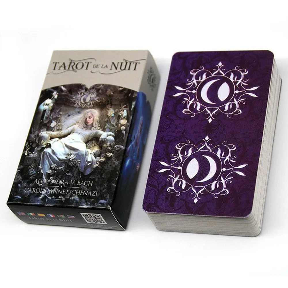 

78 карт Таро (10,5x6,2 см), карты для гадания «Темная лунная ночь» с изображением готической богини, семейная настольная игра