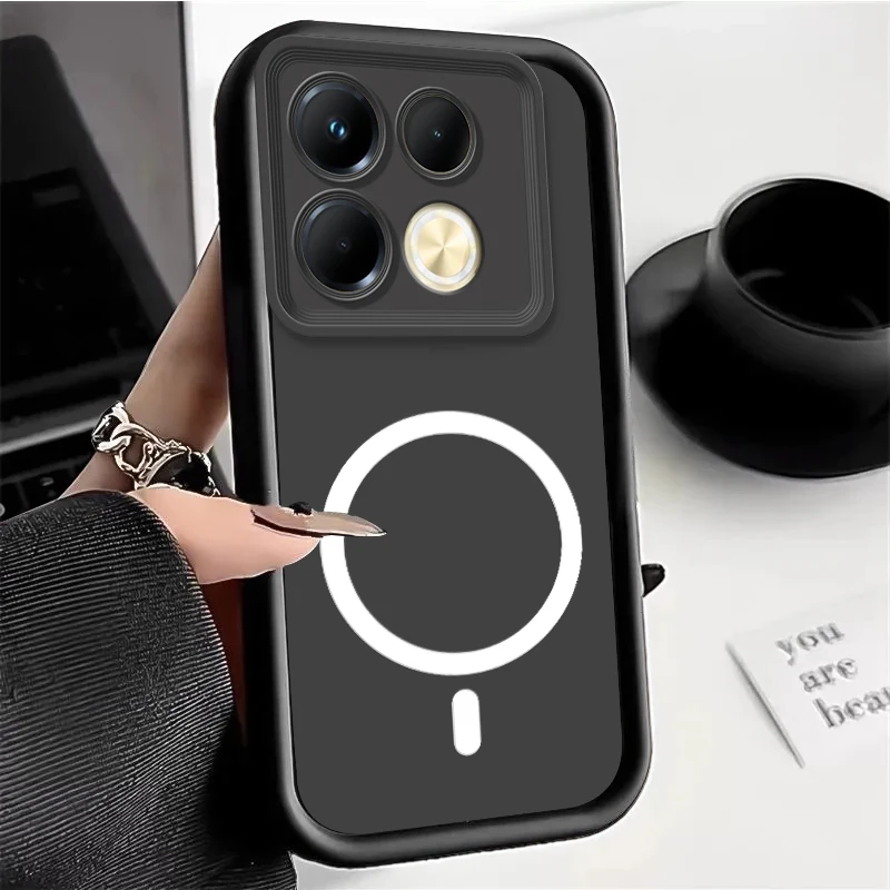 For Infinix Note 40X 40 Pro+ Phone Case ForInfinix Note 40 Pro Plus Case With Magnetic Wireless Sticker Soft Silicon Back Cover