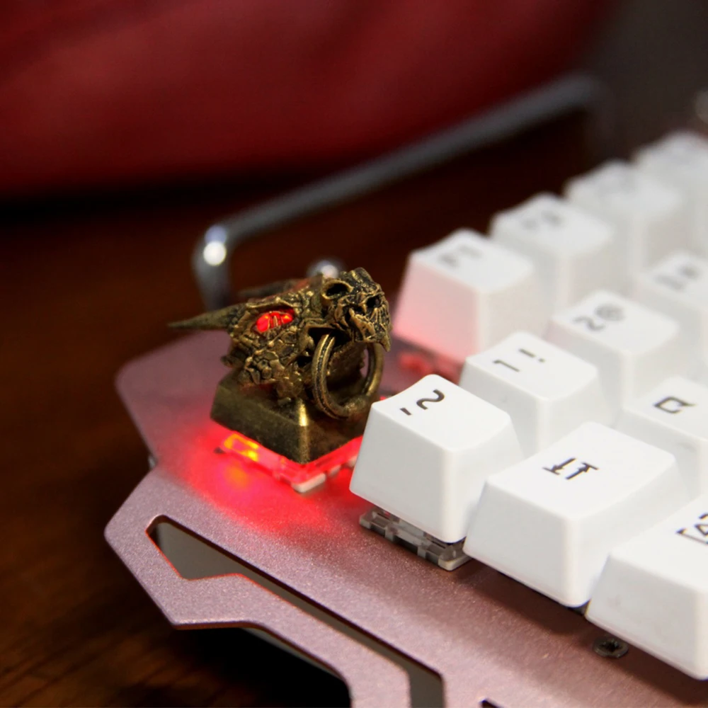 

Youdo 3D Dragon Head Resin Keycaps Cherry MX Cross Shaft Mechanical Keyboard Backlit OEM R4 ESC Caps Customize Gifts Gold Keycap