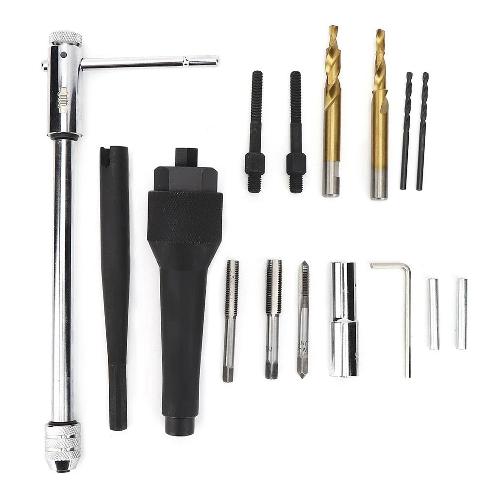 16Pcs Glow Plug Remover Tool Kit Extractor Puller Repair Tool 1/4in‑28 UNF M10xP10 M8x1.0