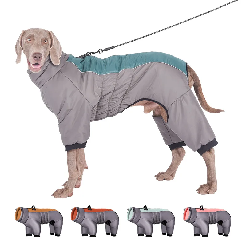 

Warm Dog Coat, Double Layers Dog Vest, 4 Legs Covered, Windproof, Waterproof, Reflective, Outdoor Dog Costume for Dogs