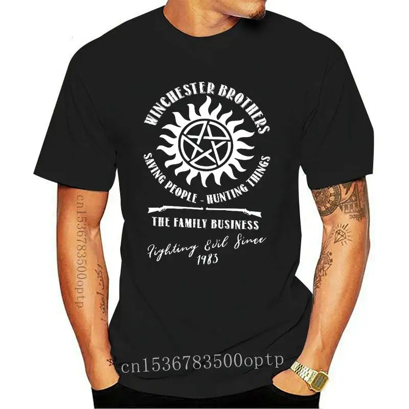 New Supernatural Brothers Huntin Things Tshirt - Dean Sam Castiel - Family Business Cool Casual pride t shirt men Fashion sbz319